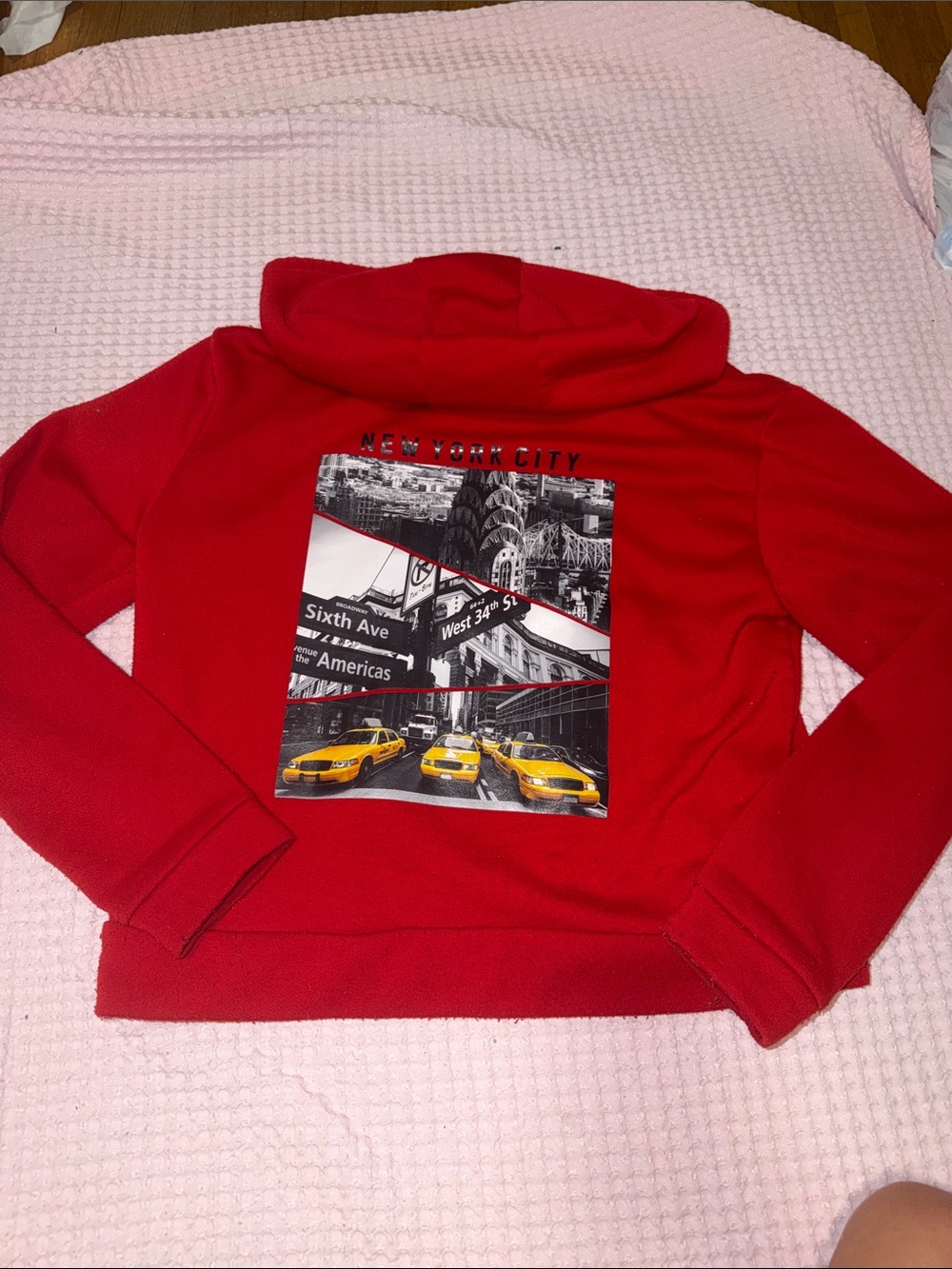 angel cult - discontinued nyc red zip up hoodie